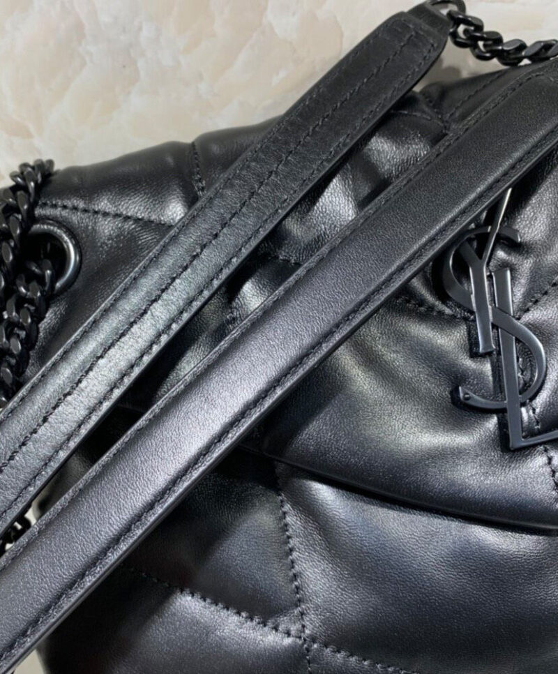 Saint Laurent Loulou Puffer Small Bag In Quilted Lambskin Black